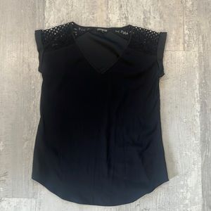 Express Black Blouse with Shoulder Detail